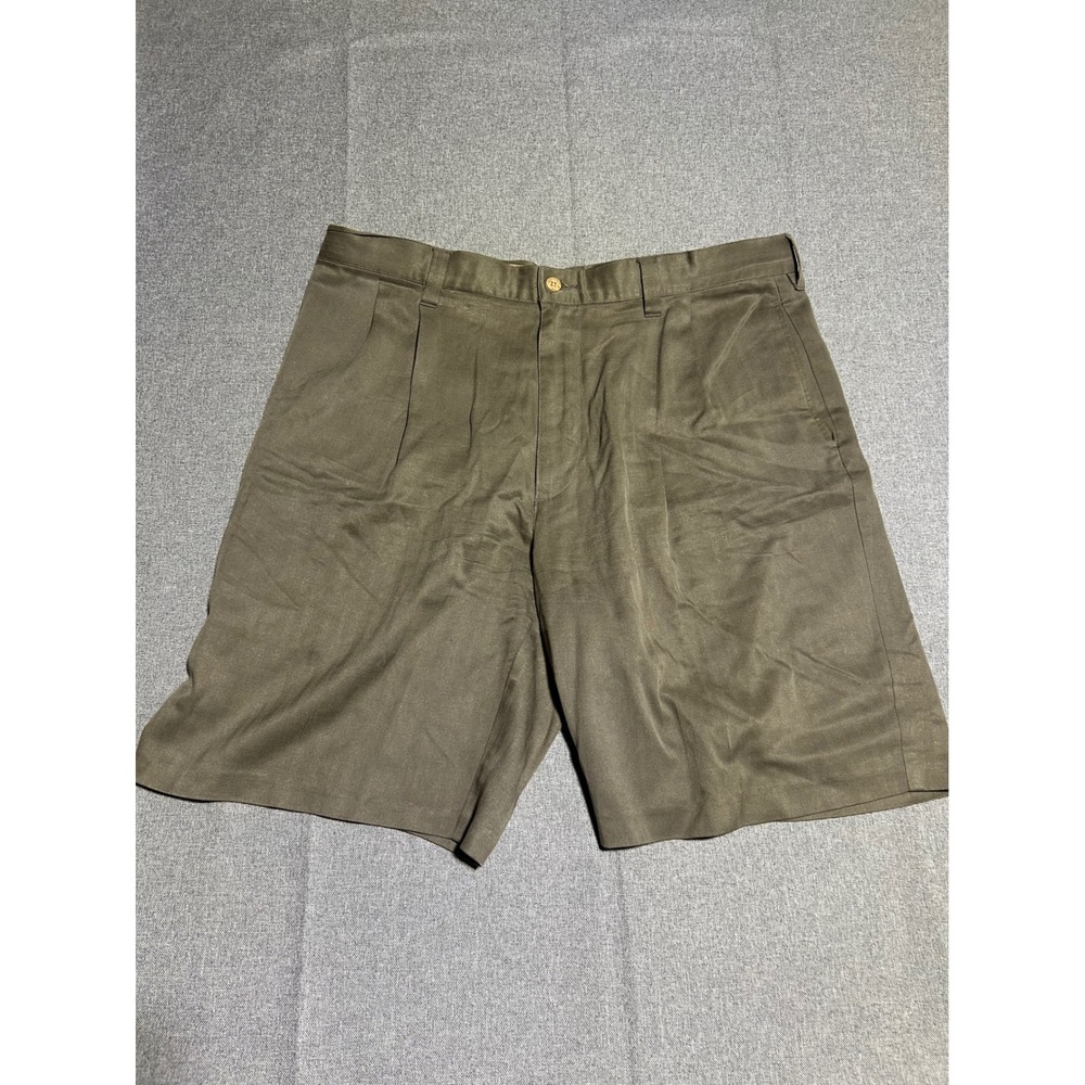 Jamaica Jaxx Shorts Mens 36 Brown‎ 100% Silk Pleated Herringbone